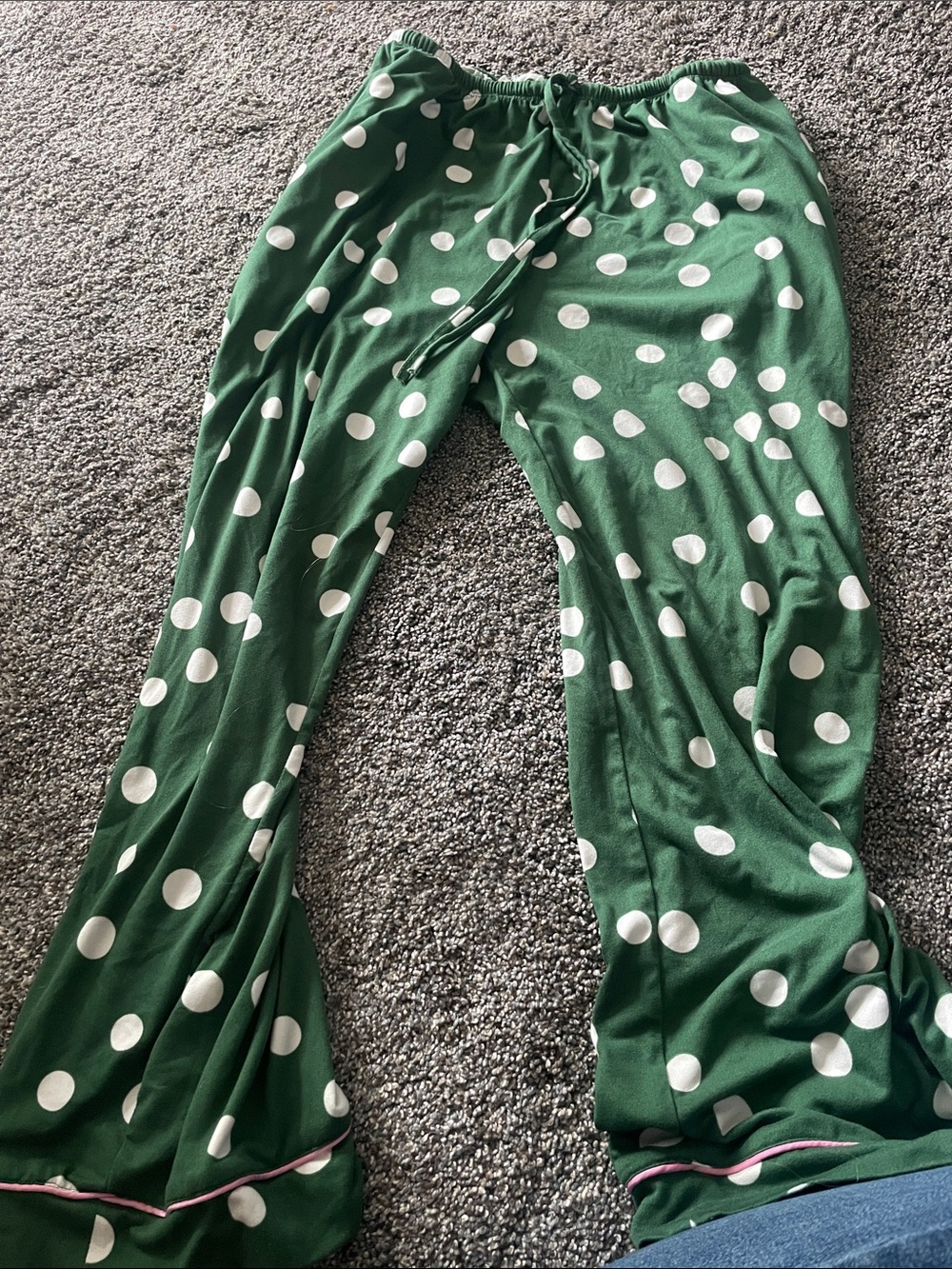 Green Polka Dot Women's Pajama Pants
